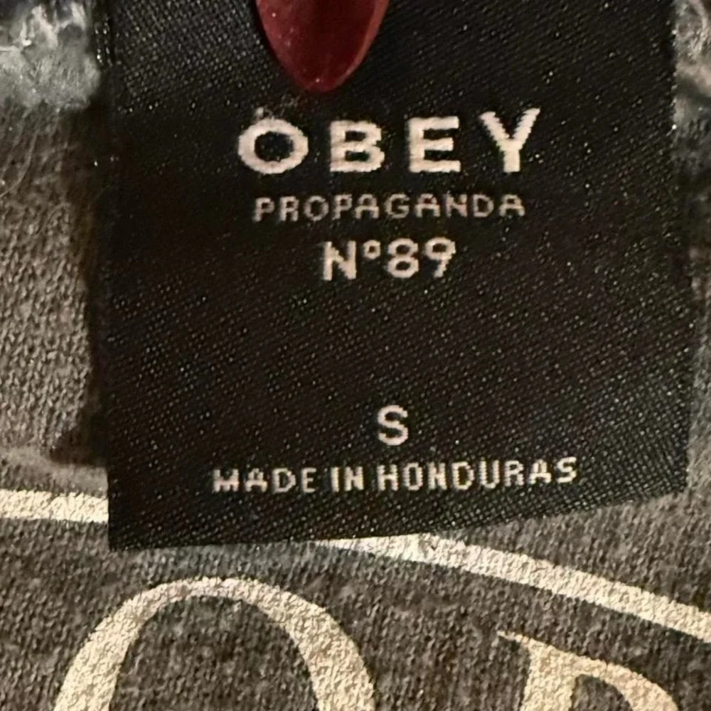 Obey Propaganda Washed‎ Black Graphic Crewneck Size S
